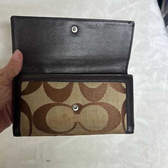 Coach Brown and Black Signature Wallet - Picture 7 of 11